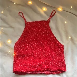 Stretchy Crossback Cropped Tank Top